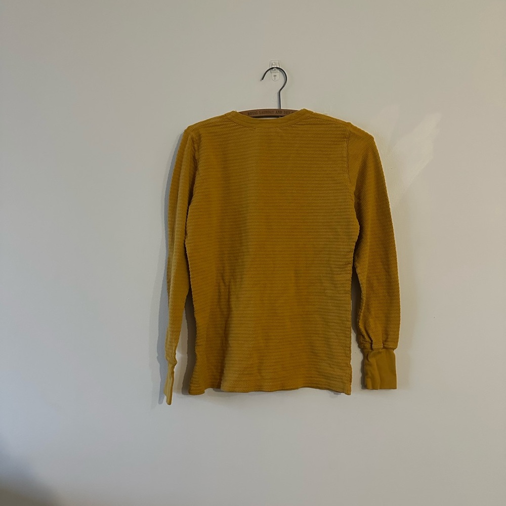 Big Bud Press Honeycomb Thermal Oversized Long Sleeve Tee XXS Spicy Mustard? - Picture 2 of 6